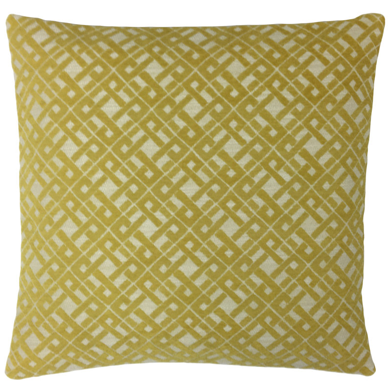 Plaid Reversible Throw Pillow, 22" x 22", Yellow