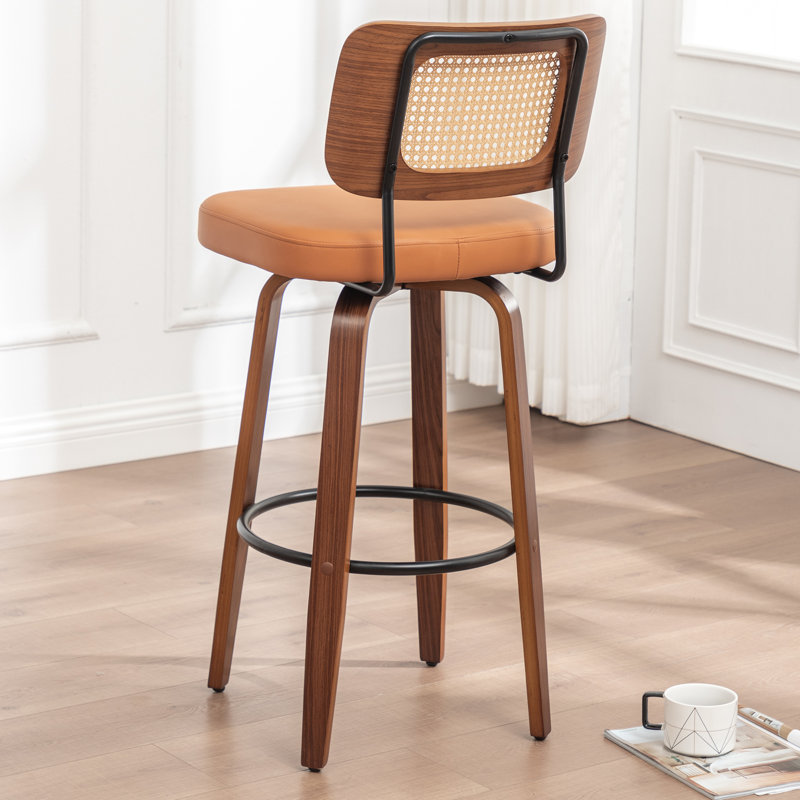Swivel Bar Stool, Orange, Counter Stool (66.8cm Seat Height)