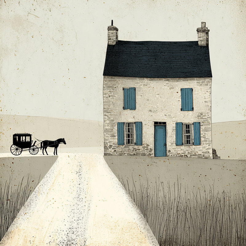«Blue Shutters Cottage», art mural sur toile tendue, L 20 po x H 20 po x P 1,5 po