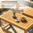 Acacia Wood Outdoor Coffee Table With Stools, 3-Piece Patio Set
