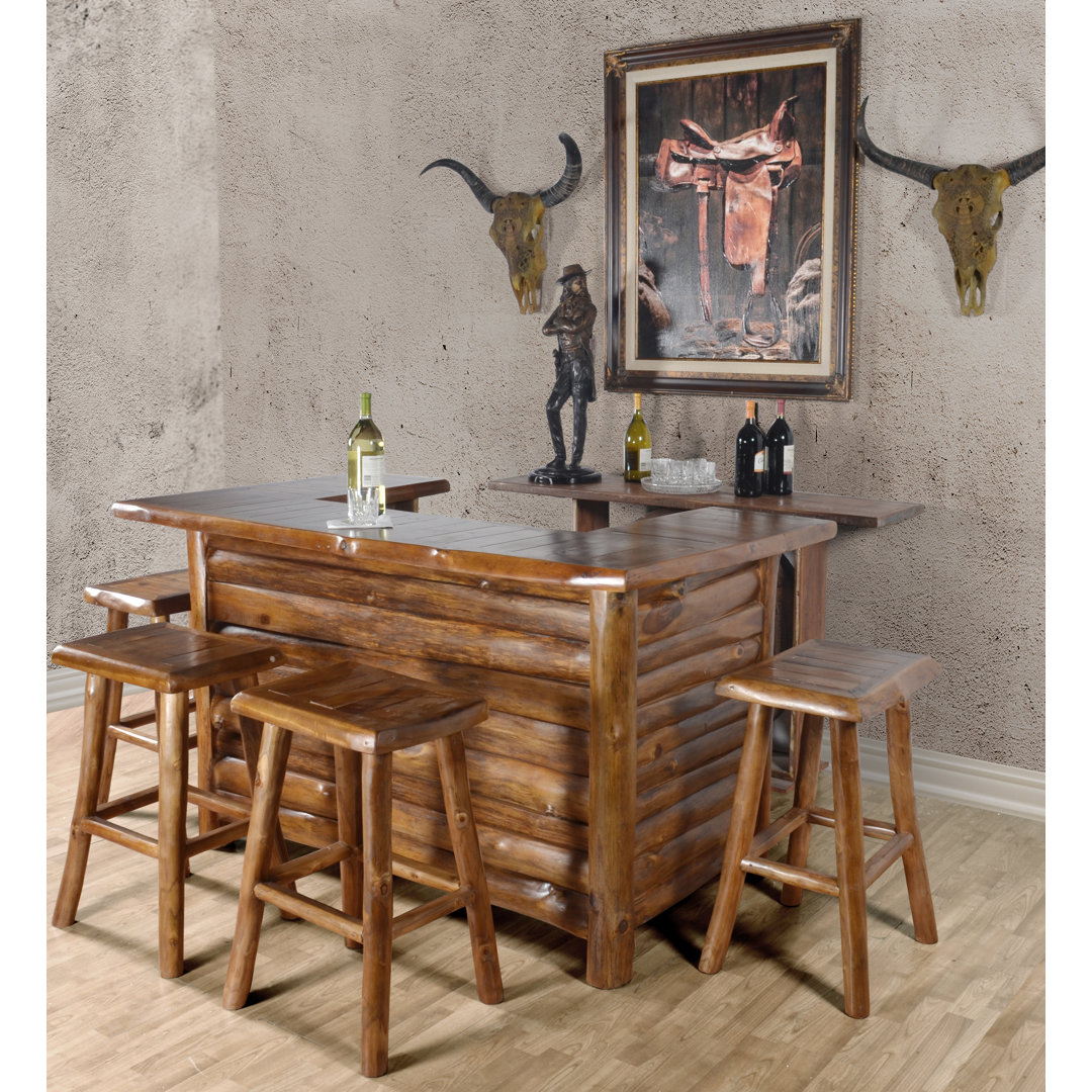 Duddleston 71'' Solid Wood Bar Set Loon Peak®