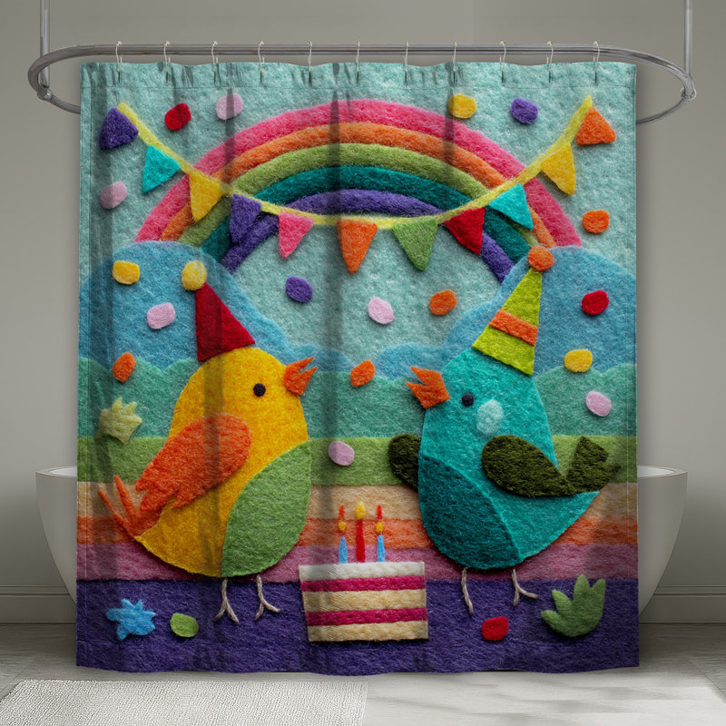 Rideaux de douche Felt Birds, L 70 po x H 93 po