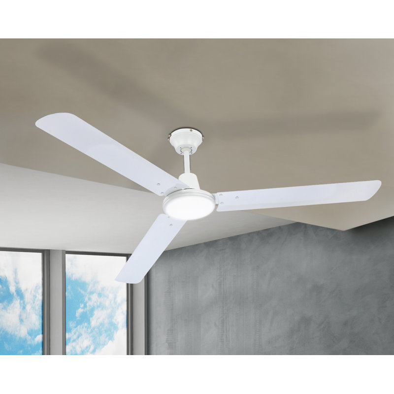 Witty 142cm Ceiling Fan with Light Kit, White