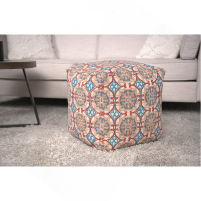 Pouf en tissu fabriqué à la main Amelia, multicolore