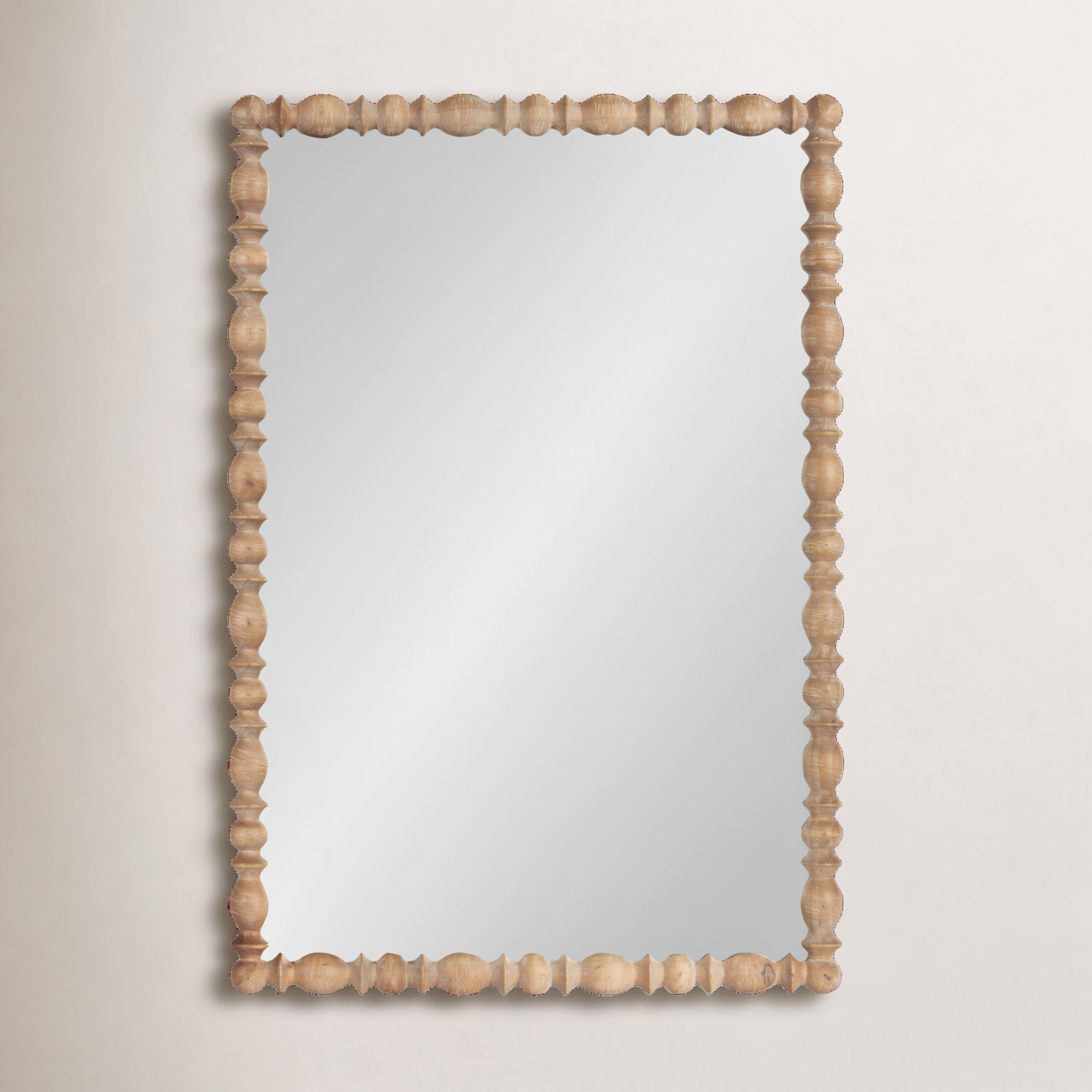 Accent Mirror, Solid Wood, Brown, 33.5" x 23"