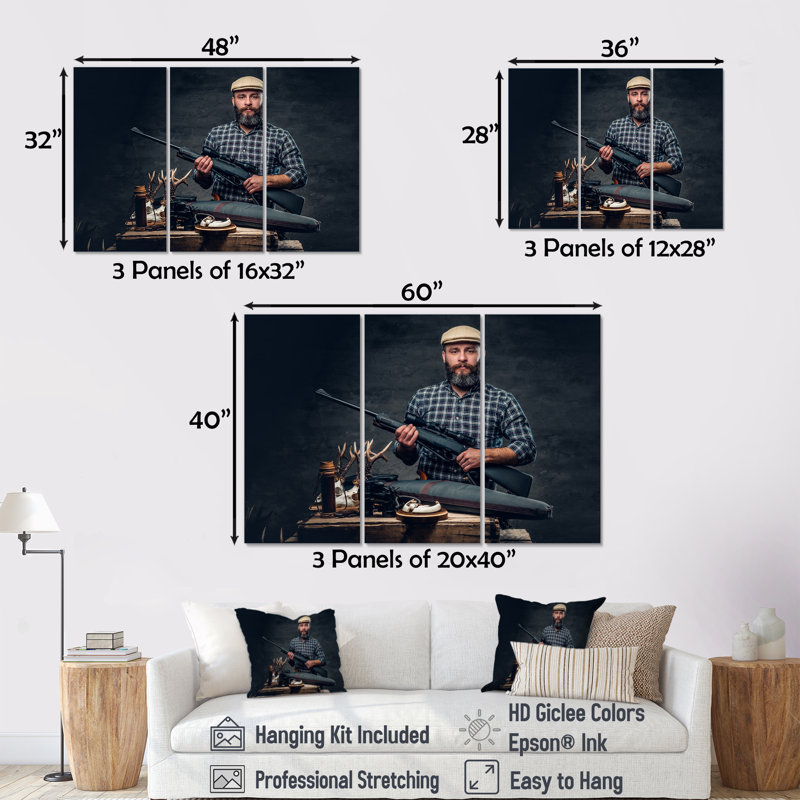 Portrait of Hunter, photographie d'art I - Chasse et pêche, ensemble d'art mural, H 28 po x l 36 po