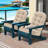 Outdoor Replacement Cushion Set  4.7" Thick High Back Seat / Back Cushions with Ties, Buckle (Set of 2)-2085944029