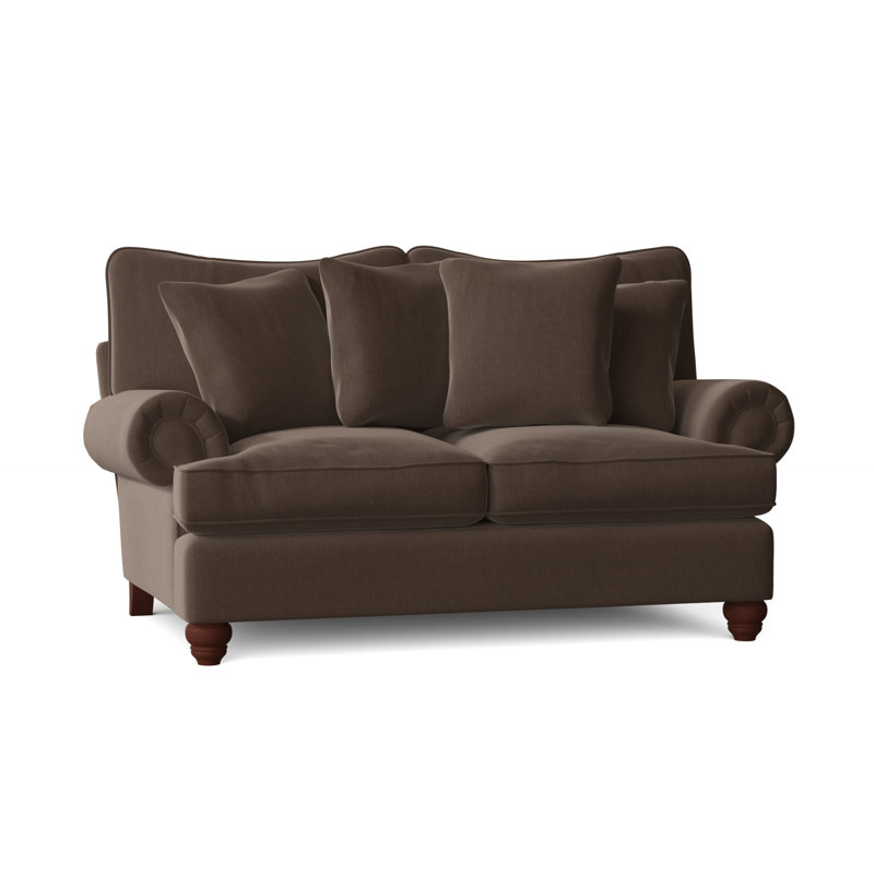 Woodburn Loveseat, Yes, Tweetie 8 Brown Performance Velvet, Manhattan