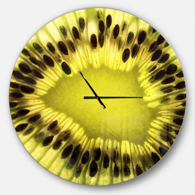 Graines de kiwi vertes et motif intérieur - horloge murale moderne