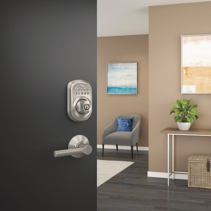 Schlage Keypad Deadbolt with Plymouth Trim, Matte Black