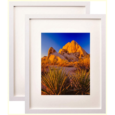 Cadre photo blanc en panneau de fibres à densité moyenne 16 po x 20 po, présentoir mural, paquet de 2 pour photos, œuvres d'art et affiches
