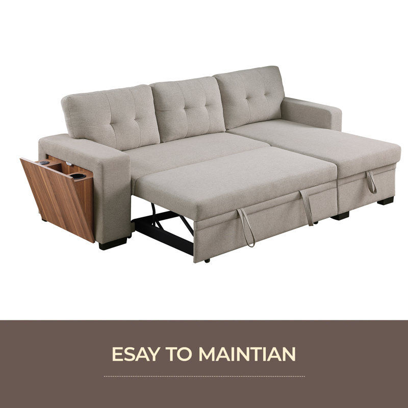Canapé modulaire 3 pièces rembourré, Lin gris pâle