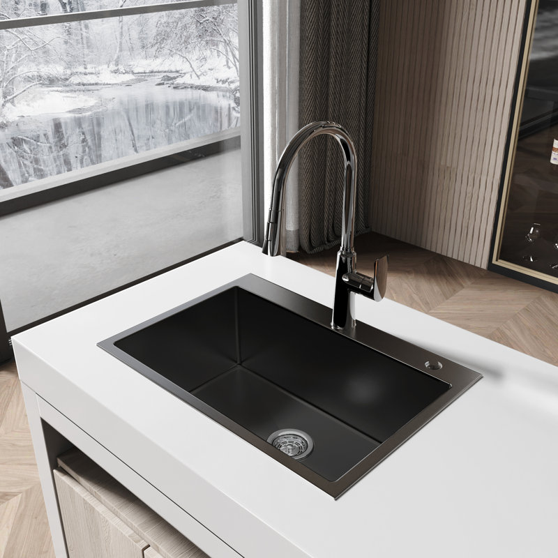 Lavabo encastré rectangulaire en acier inoxydable 27 x 19 avec construction et fonction pratique Lavabo à texture lisse longue durée de vie