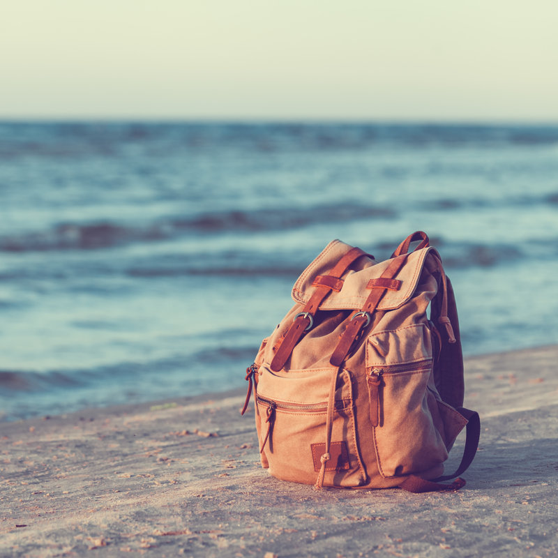Travel Backpack - Wrapped Canvas Print, 122cm H x 122cm W x 3.8cm D