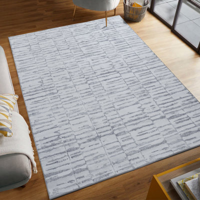 Jean Pierre New York Enderlin Stripe Machine Washable Dream Mink Printed Chenille Rugs