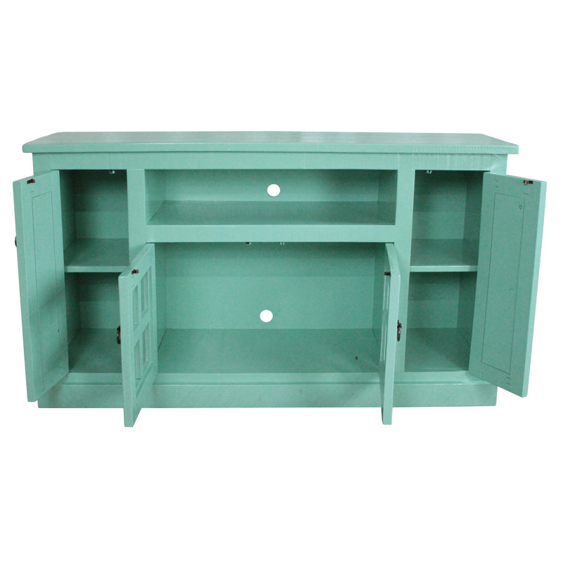Siri Unfinished TV Stand for TVs up to 65", Aquamarine