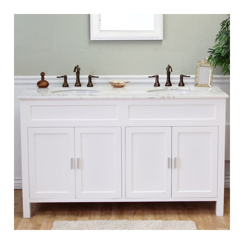 Ensemble de meuble-lavabo double 60 po Lovelady, Blanc