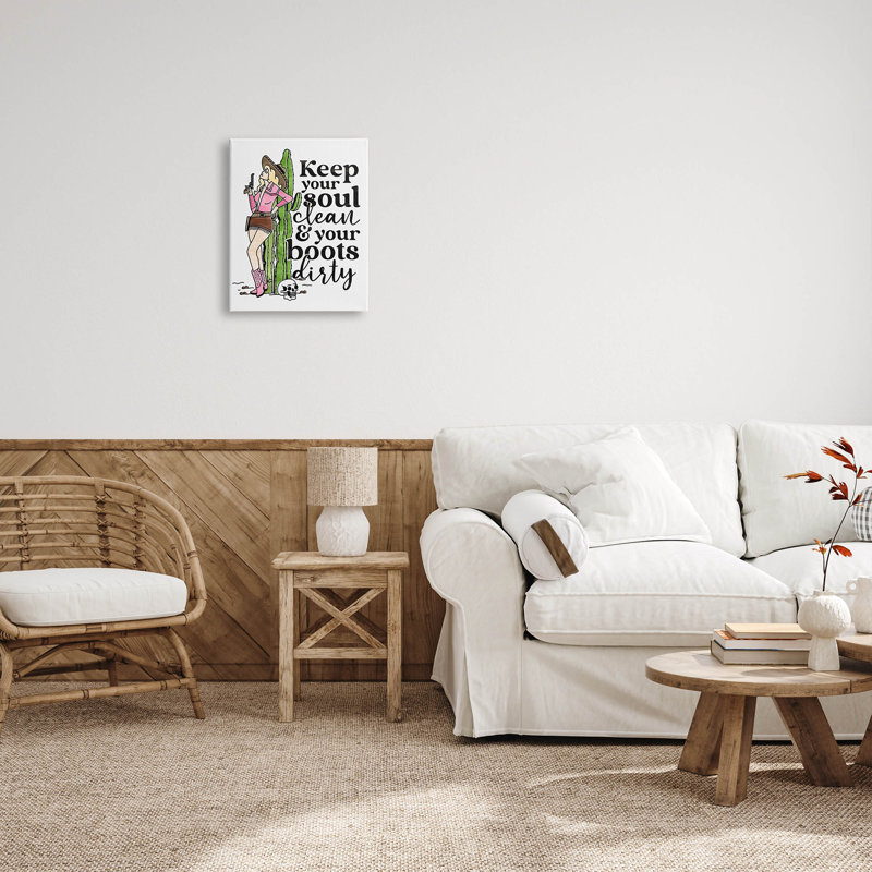 «Keep Soul Clean & Bottles» par Erica Billups, H 20 po x l 16 po x P 1,5 po, Giclée encadrée blanc bord de mer