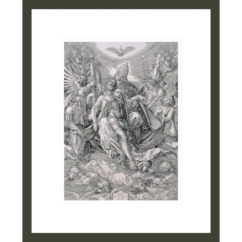 Le pub de la Sainte-Trinité (gravure sur bois) par Albrecht Dürer, impression giclée sur cadre, H 16,75 po x l 13,64 po
