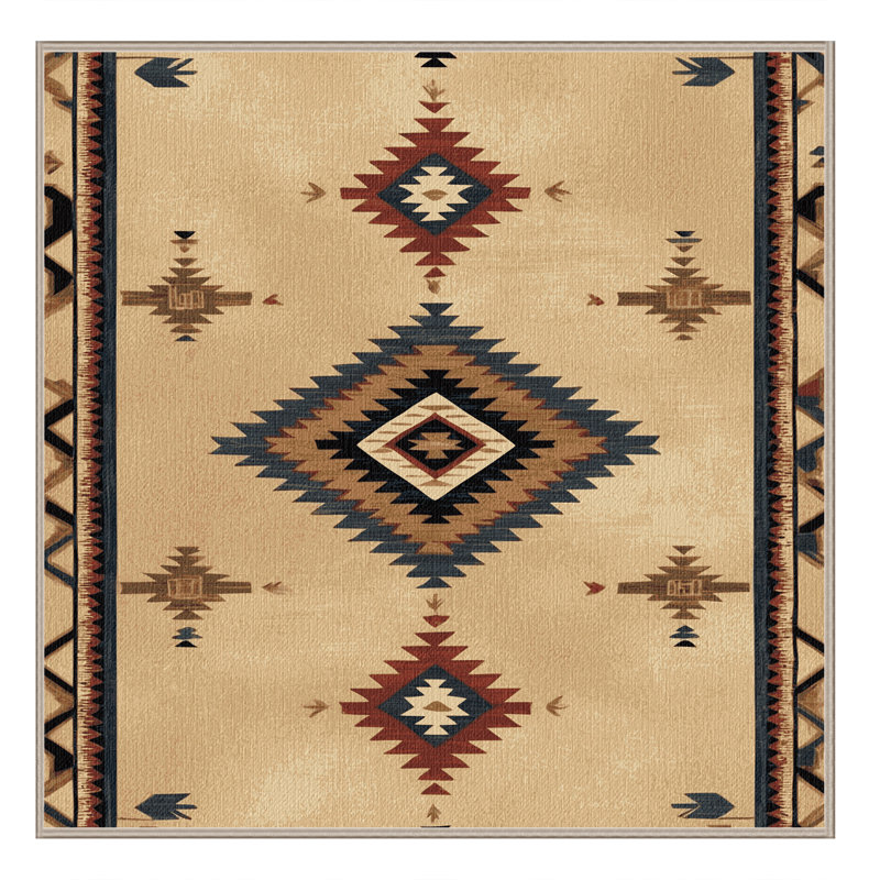  Tapis lavable Old West Map Southwestern, Square 3'