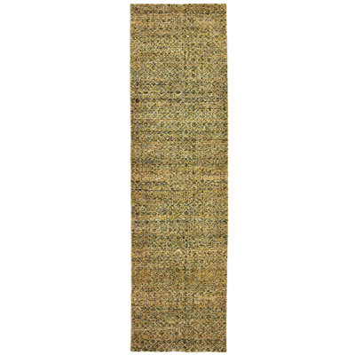 Tapis géométrique vert / or Bobby