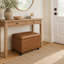 Repose-pieds de rangement en similicuir de 24 po avec roulettes pour le salon-1214774870