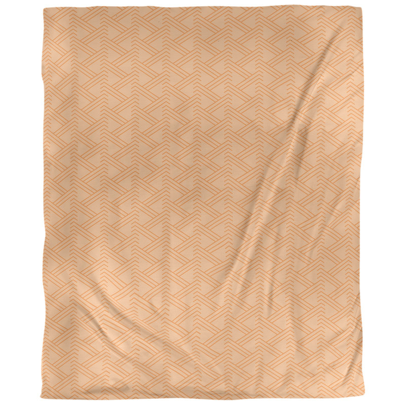 Tissu de zag zig, Orange, L 54 po x l 36 po, Coton peigné pima