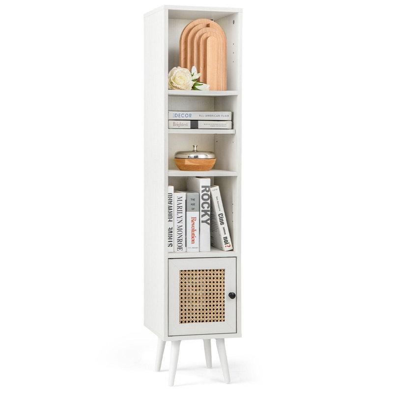 Araya 137cm H x 29cm W Solid Wood Bookcase, White
