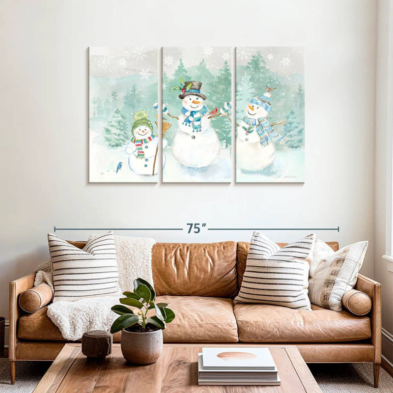 Paysage de bonhomme de neige bleu Lelend Let It Snow, H 36 po x l 57 po
