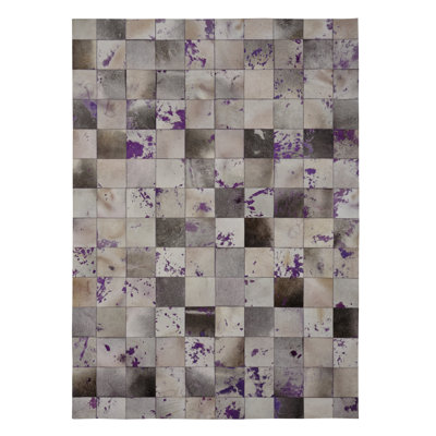 Natural Hide Cowhide Geometric Area Rug