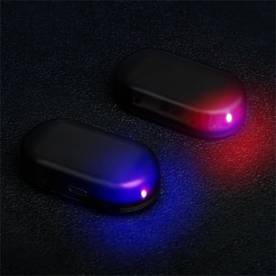 Antitheft lamp 2PCS Car Solar Power Simulated Dummy Alarm Car Solar Light Solar Light