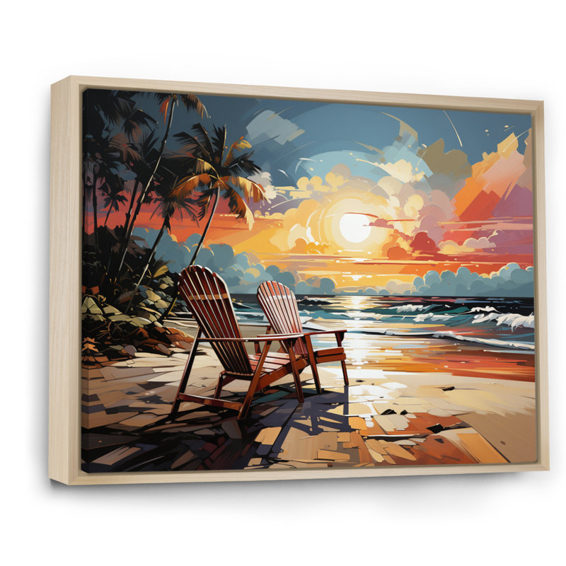 Beach Tropical Vibes XXXII - Imprimé, 16" H x 32" W, Cadre naturel flottant