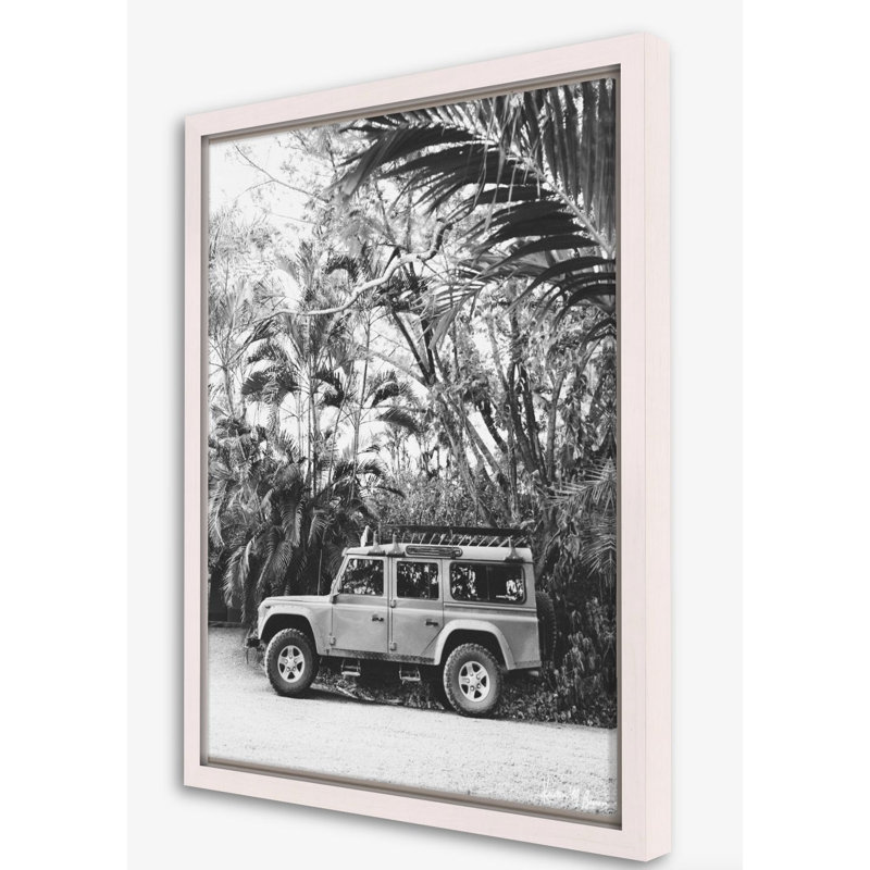 Tropical Sleigh Print by Kristen M. Brown, White Framed Canvas, 27.5" H x 21.5" W x 1.25" D