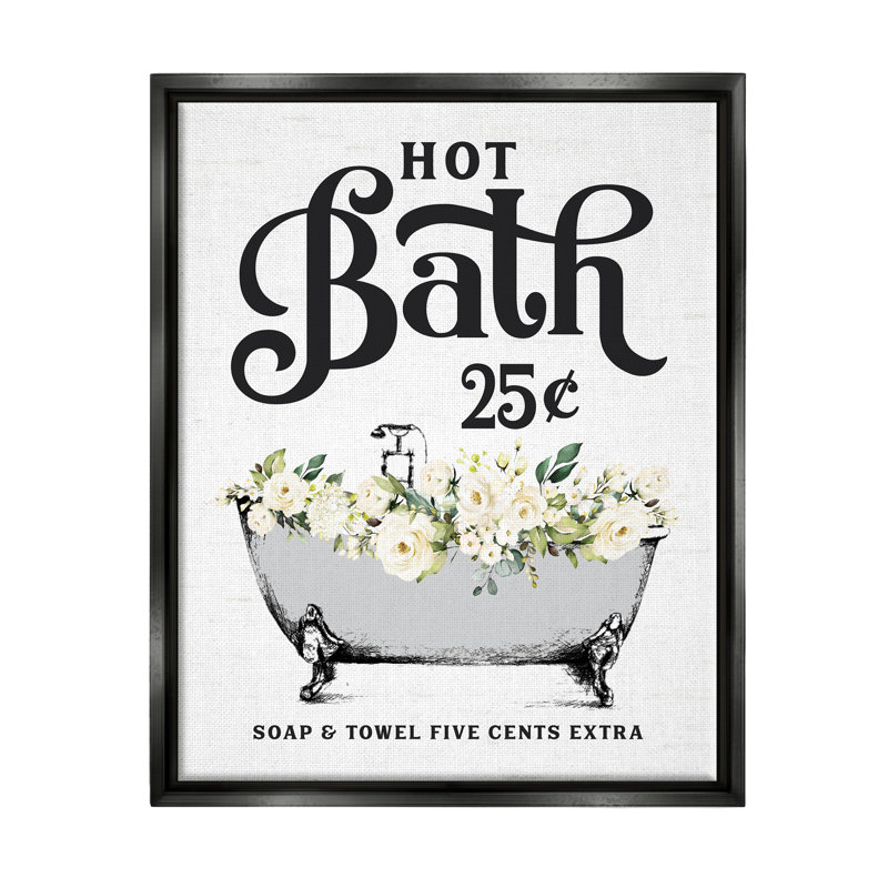 «Hot Bath», art mural sur toile flottante encadrée par lettrage et doublure, H 31 po x l 25 po x P 1,7 po