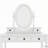 Vanity Desk with Adjustable Angle Mirror and Cushioned Stool Set, Velvet Fabric Lining 5 Drawers-231637693