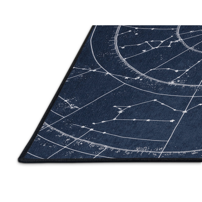 Machine Washable Space Gray Area Rug