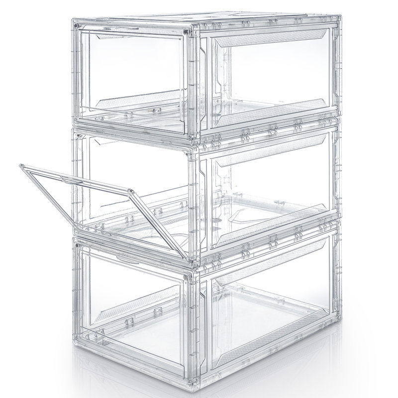 3 Pair Stackable Shoe Storage Box