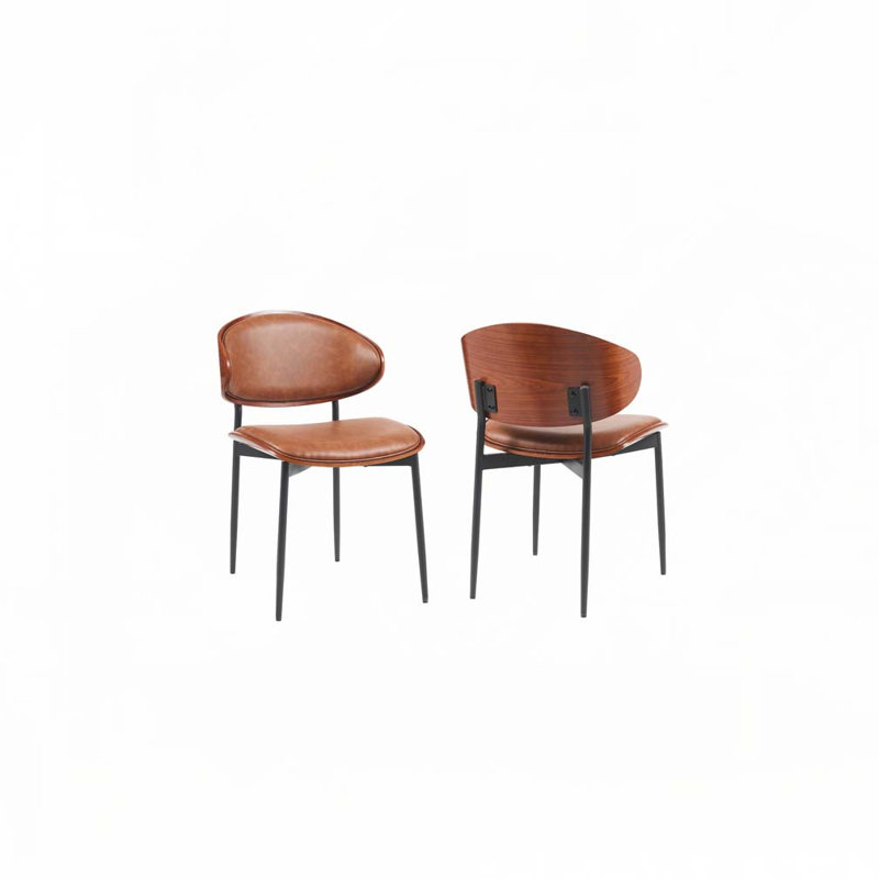 Chaises de salle à manger en similicuir, Orange