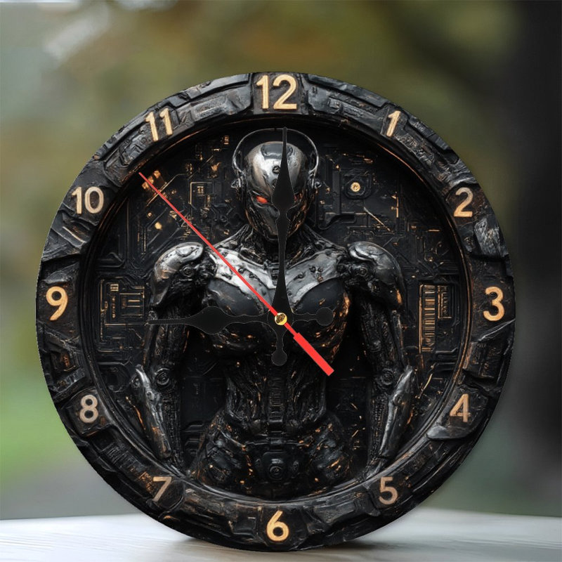 Metallic Robot Clock