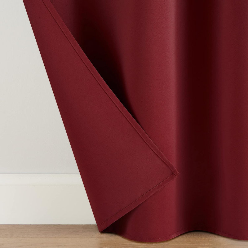 Red Thermal Blackout Grommet Curtains, 42x54, Polyester