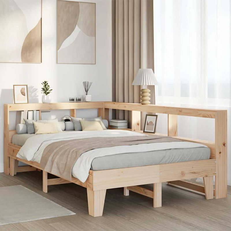 Solid Wood Storage Bed, Double (4'6), Brown