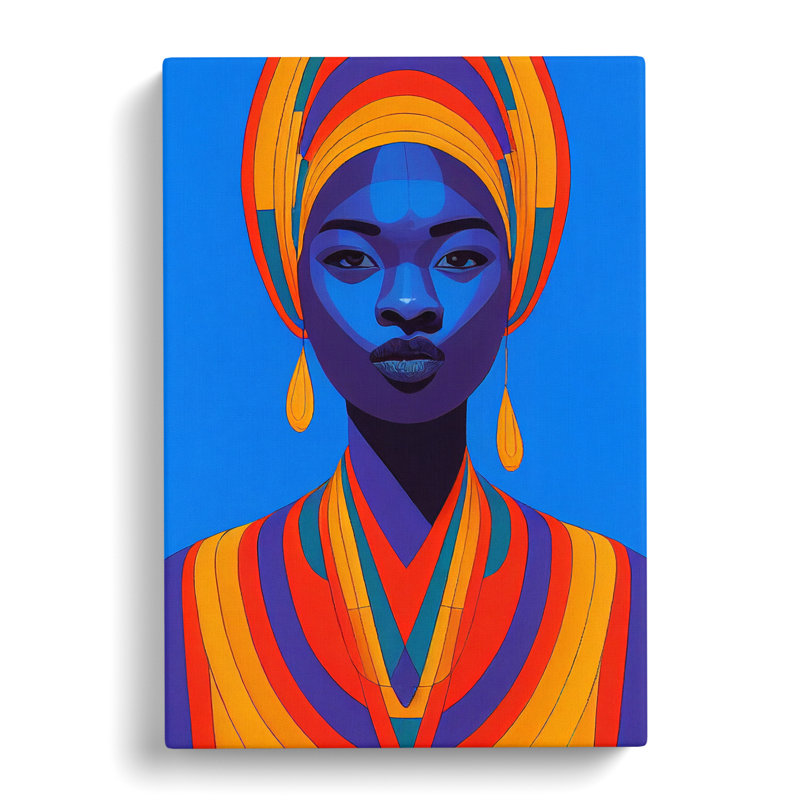 African Woman Geometric Vol.1 - Wrapped Canvas, 60cm H x 40cm W x 3cm D