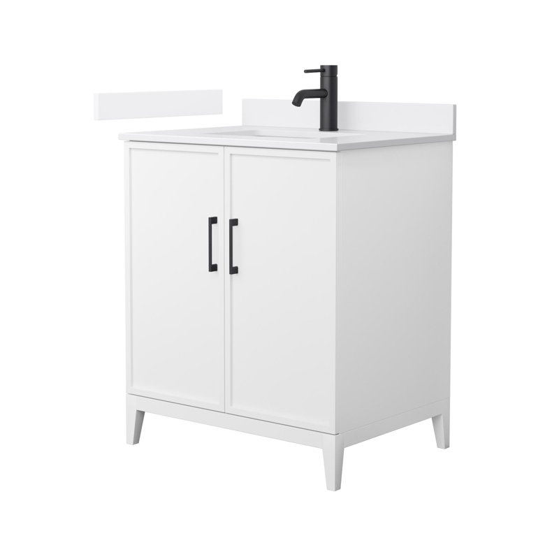 Elan 30'' W Vanity, Tan, Matte Black, Carrara Cultured Marble