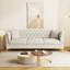 Crème moderne 3 places blanc avec 2 coussins, rembourrage en mousse haute densité, accents métalliques dorés, velours de coussins amovibles, dossier profond, côté garni, doux pour les appartements