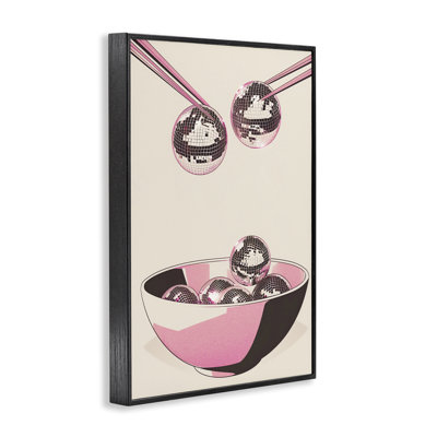 Disco Bowl Meal with Chopsticks, giclée encadrée, design par Arlington Prints