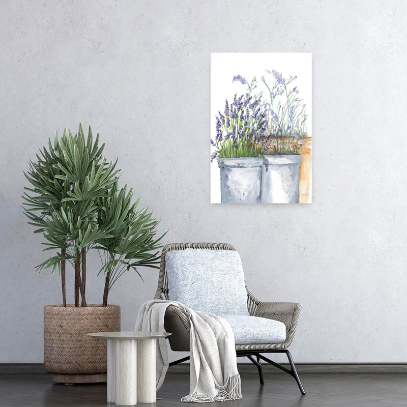 On The Front Porch, art contemporain lavande, H 24 po x l 16 po