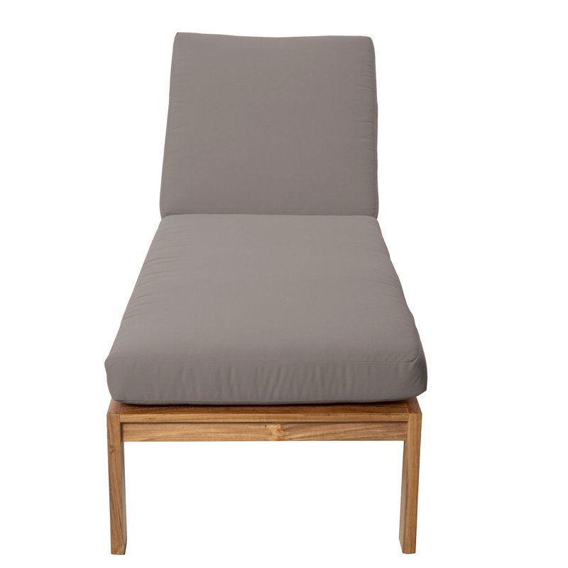 Venice Outdoor Teak Chaise Lounge, Taupe