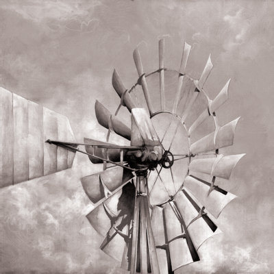 Neutral Windmill - Wrapped Canvas Print