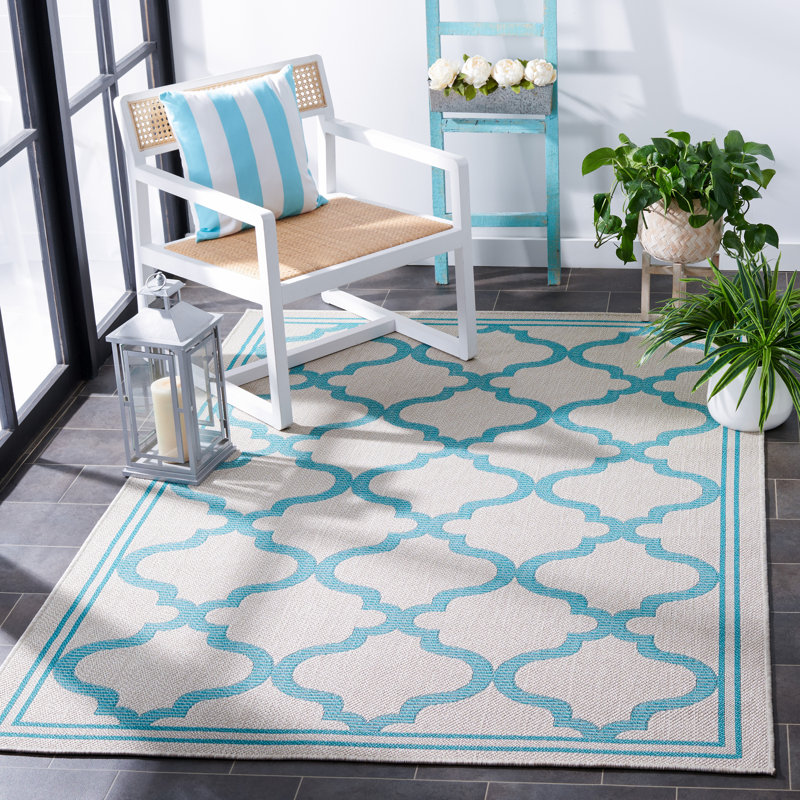 Bermuda Performance Machine Washable Geometric Indoor/Outdoor Area Rug, Rectangle 4' x 6'
