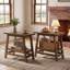 Table de bout à 2 niveaux en bois massif, table de chevet étroite Farmhouse pour petits espaces, salon, chambre à coucher-128989007